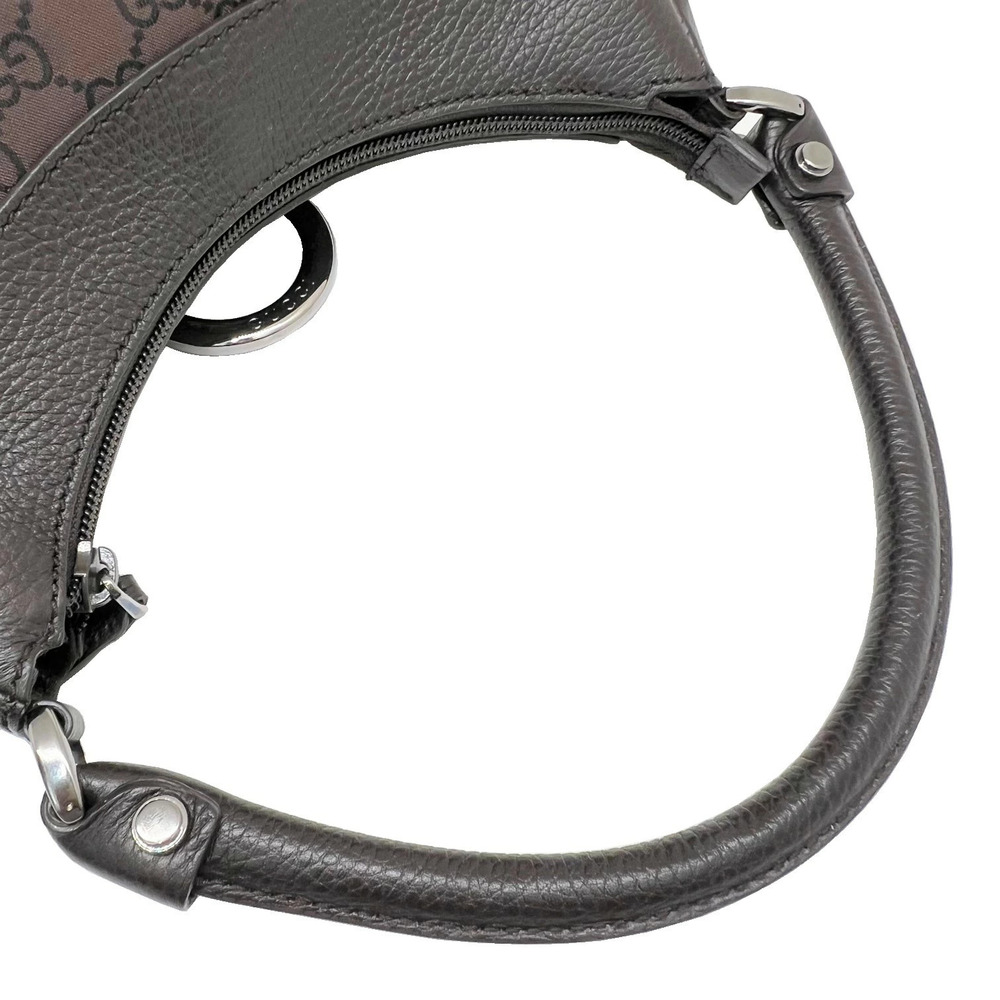 GUCCI GG Appie One Shoulder Hobo Bag Handbag Leather Brown - Picture 11 of 11